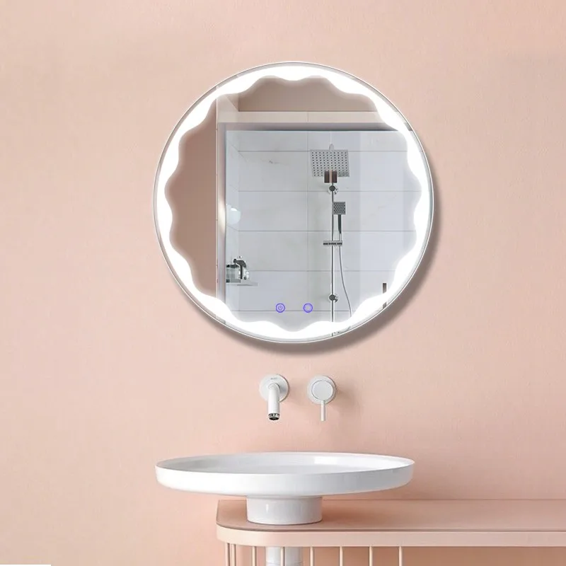 Hotel Bathroom Anti-Fog Multi-Colored Lights Touch Screen Led Mirror