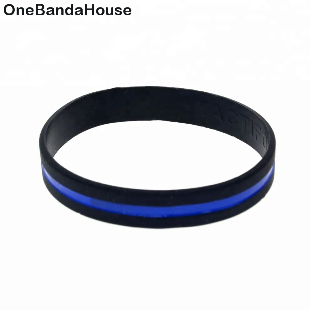 

50PCS yellow green red and blue Line Silicone Wristband Black Bracelet