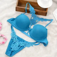 

High quality solid Color sexy lingerie bra and panty set