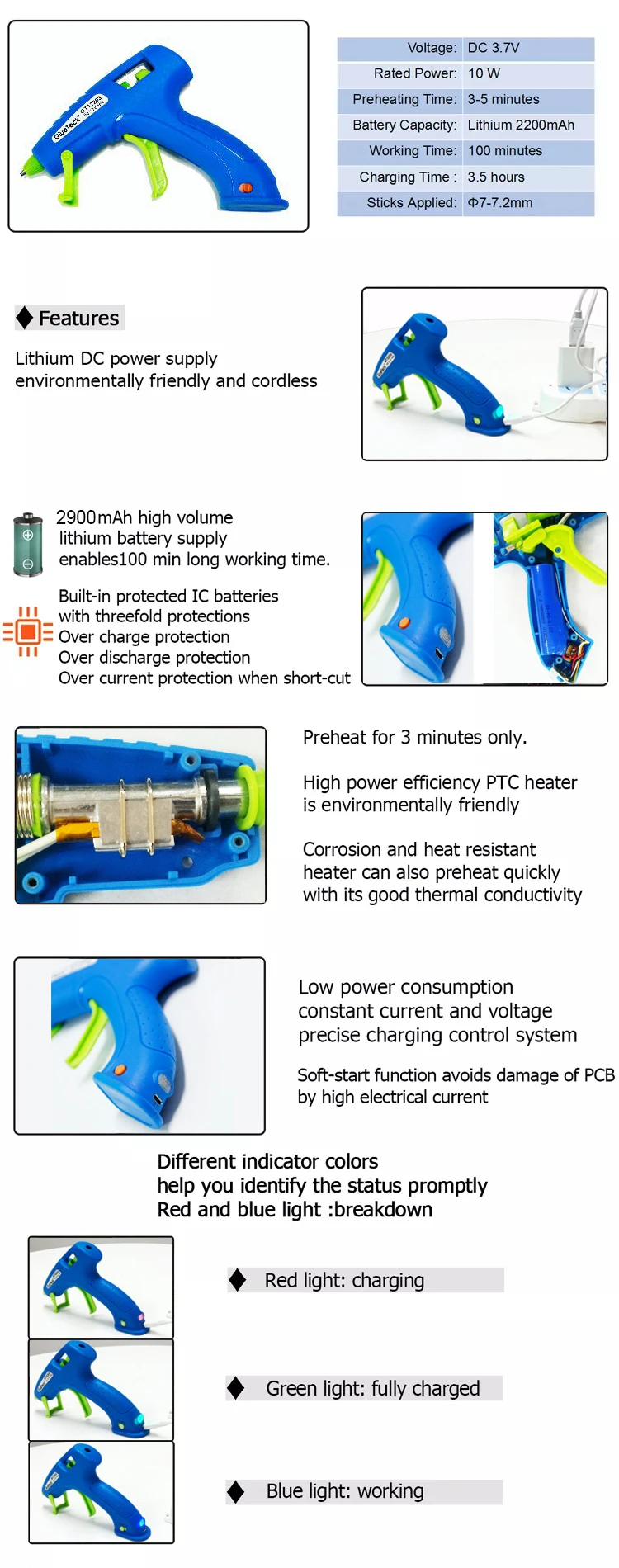 glue gun glue gun hot cordless