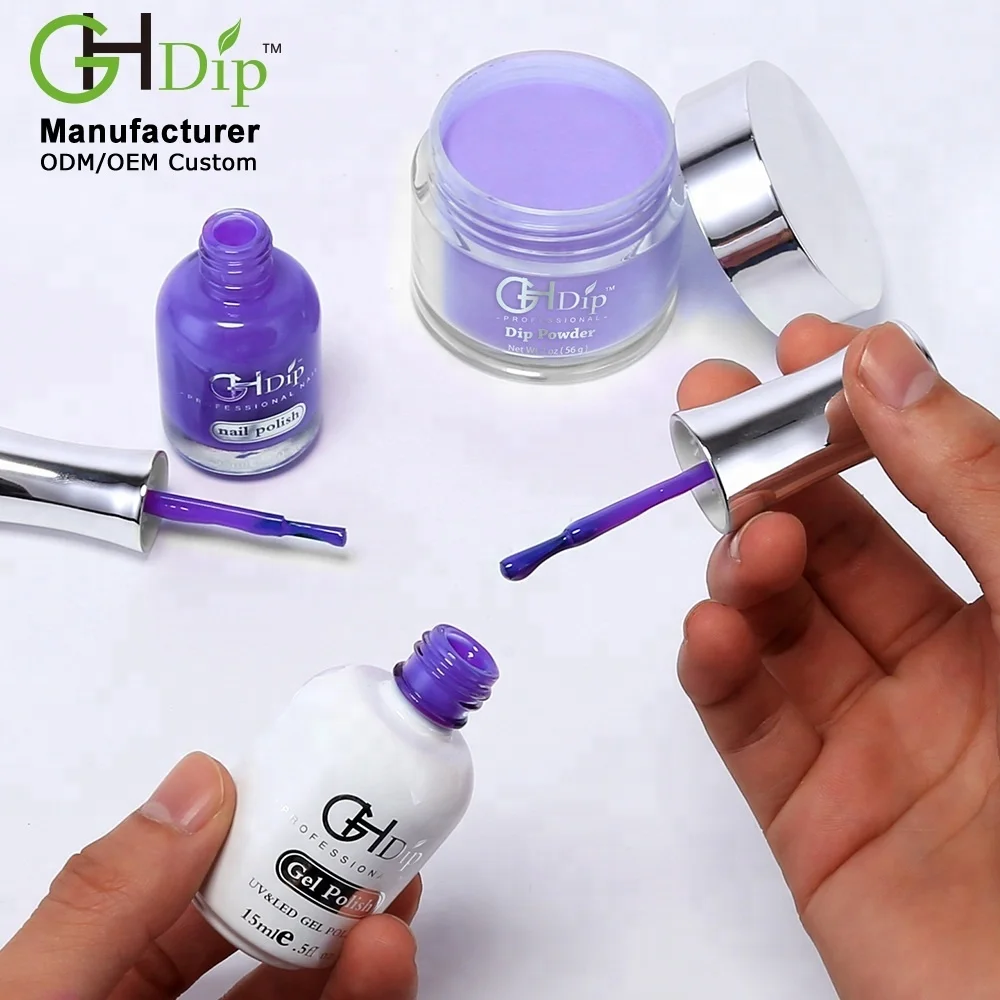 

Perfect Color Match 3 in 1 set Nail Dipping Powder match Gel and Lacquer, More than 2000 colors available