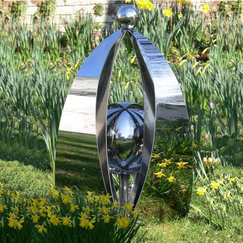 Stainless Steel Polished Flower Metal Sculpture Garden Ornament - Buy ...