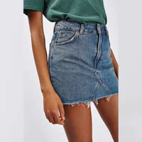 

New A-Line jeans skirt ladies asymmetrical short mini denim skirt