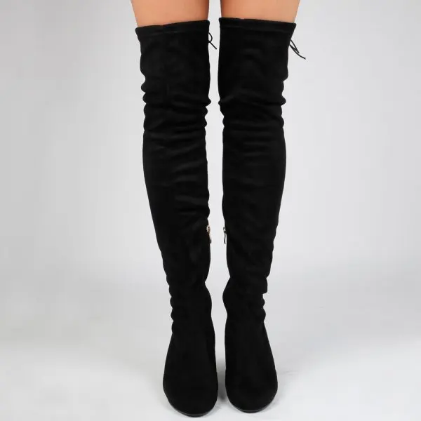 long black boots with small heel