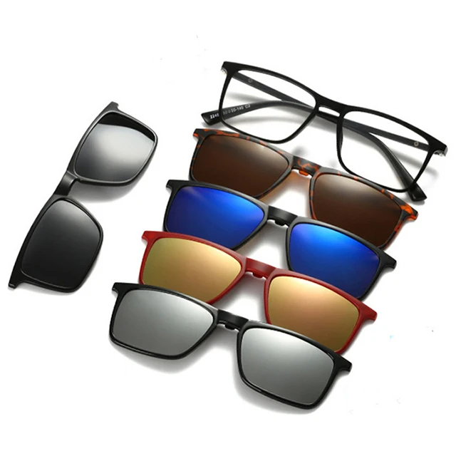 

DLC2249A Polarized 5 in 1 Magnetic Clip on Driving Sunglasses Set