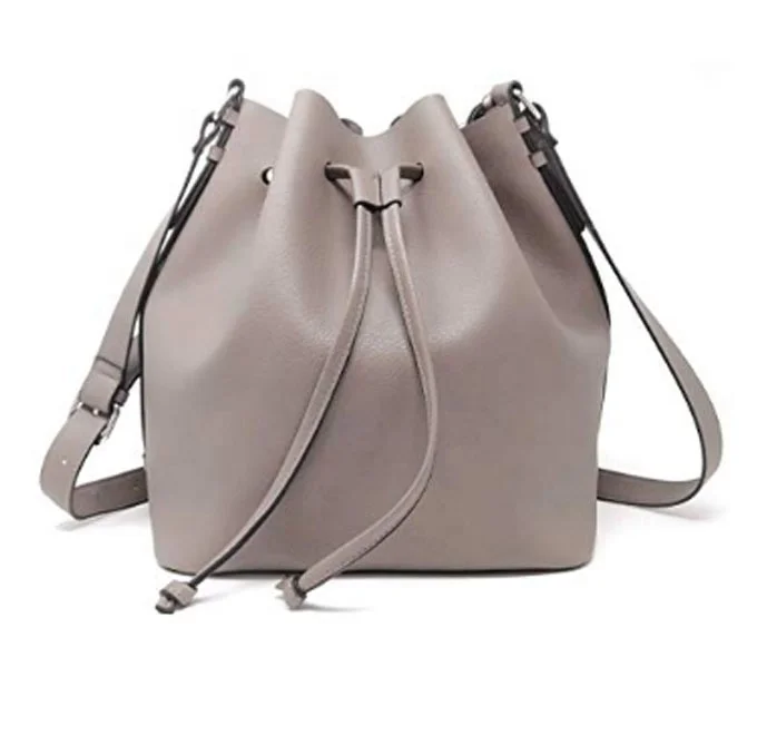 

Wholesale Leather Fashion Bucket Style Women Shoulder Hand Bag, White or blue can be customized