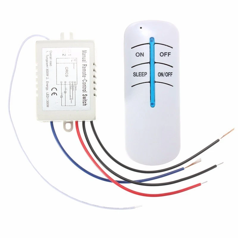 

Hot Sale 1 Way Digital RF Remote Control Switch ON/OFF Wireless Kit For Bedroom Light Lamp 300W 220V