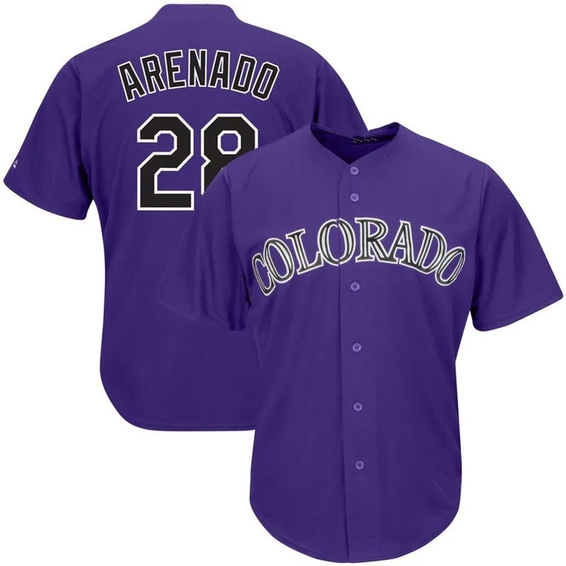 

28 Nolan Arenado Colorado Rockies Jersey Embroidery Logos