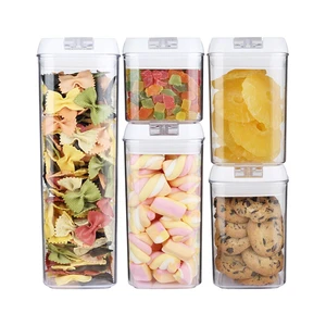 Image of 5 Piece Set BPA Free Clear Plastic Airtight Food Storage Container with Lids