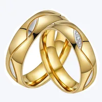 

316L Stainless Steel Couple Rings Gold Rings Valentine's Gift Wedding Engagement Jewelry