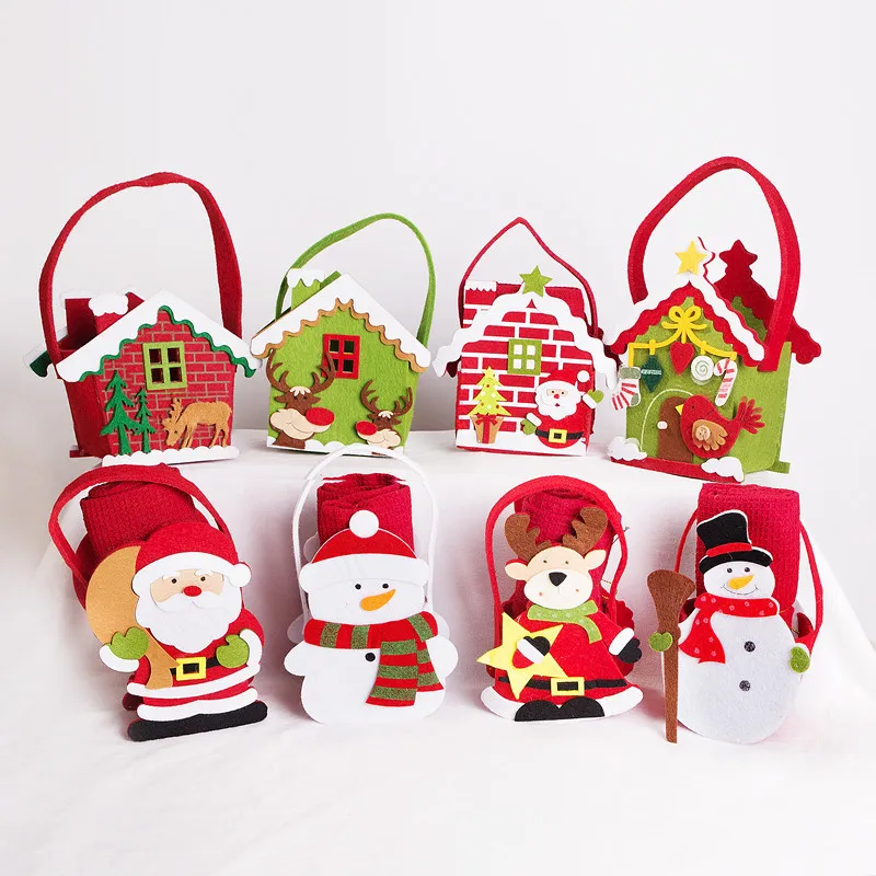 2021 Cute Christmas Felt Gift Basket For Kids Toy Buy Christmas Felt