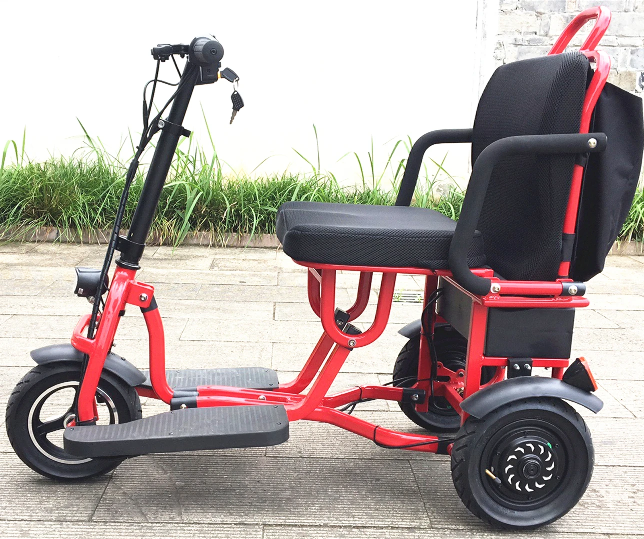 2019 Light Weight 48v 350w Folding Electric Tricycle Scooter Adults
