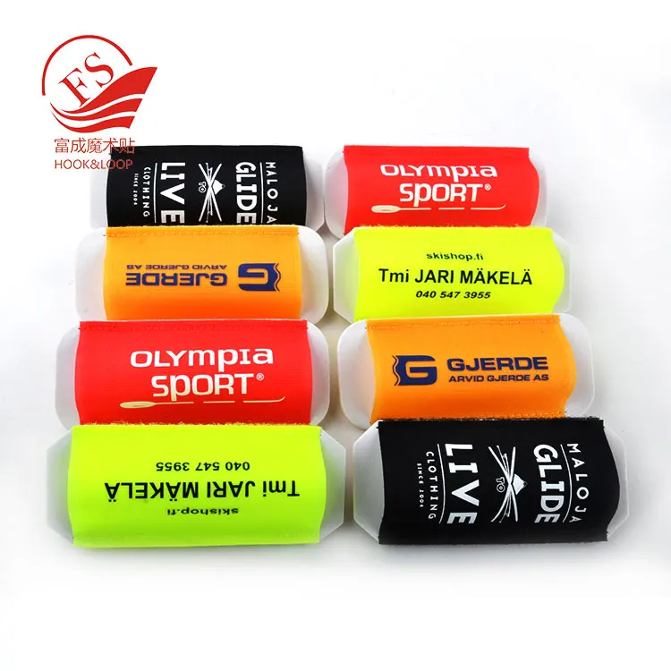 

Custom logo racing ski sleeves/Nordic ski ties with logo printing, Yellow,black,red,white,blue,green,any colors can be customized