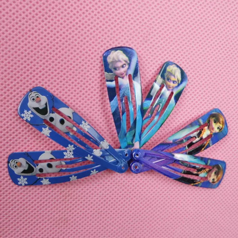 6pcs Hot green paint BB folder children hairpin hairpin Elsa Anna Princess same paragraph shipping