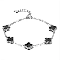 

Korea style hot sale four leaf clover bracelet 925 silver bracelet wholesale