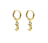 Dainty Jewelry Women Girls Small Hoop Drop Earrings Stainless Steel Star Moon Triangle Dangle Earrings