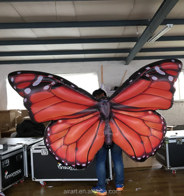 Desain Baru Populer Inflatable Sayap Kupu-kupu Kostum Fashion Pneumatic Butterfly Sayap