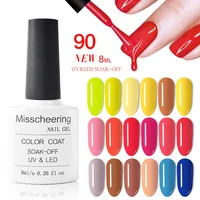 

Misscheering 8ml New Soak Off UV Gel Polish Pure Color Nail Art Varnish Colorful Gel Lacquer For Nails 90 Colors