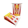 Eco friendly custom print paper popcorn bags stylish stripe window disposable recycled popcorn paper bag with logos