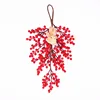 26" Christmas Decoration Artificial Red Berry Holly Swag with Bear