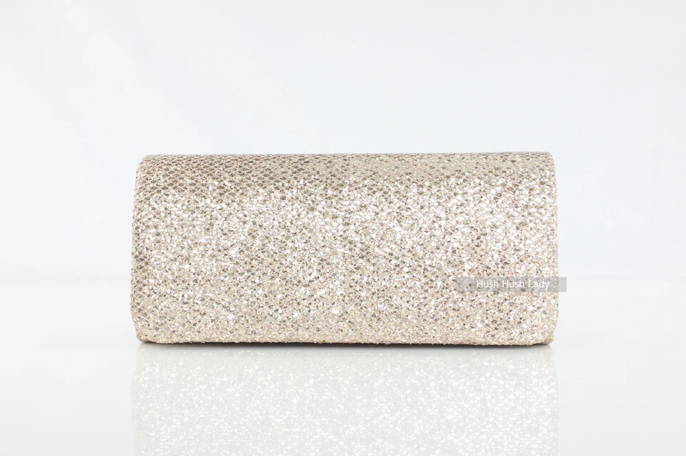 pewter sparkle clutch bag