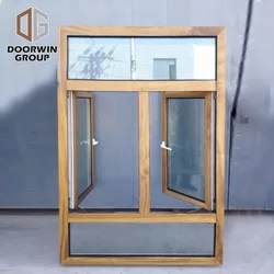 Chinese factory aluminum clad wood tilt and turn window casement hand crank wooden windows