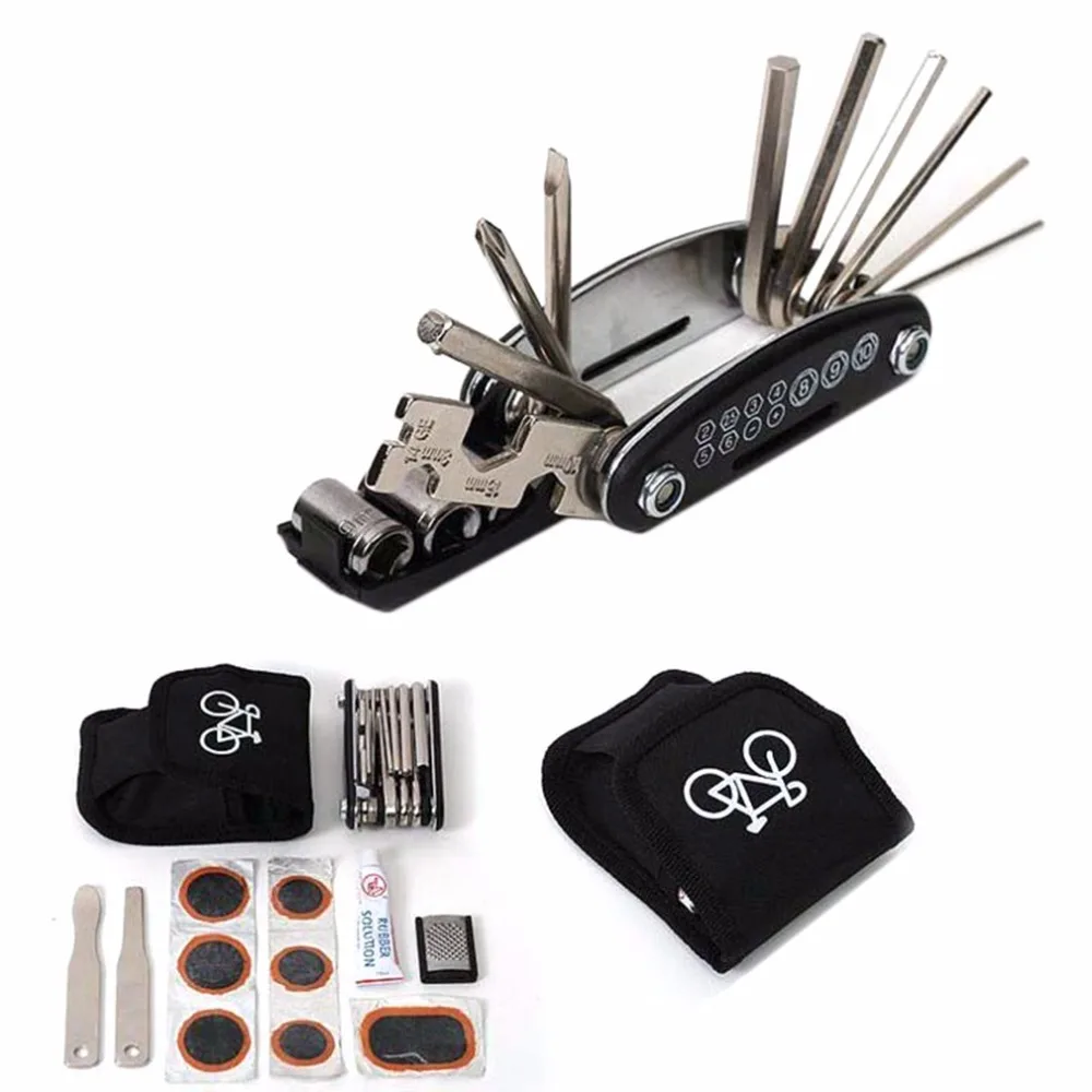 

Bicycle Tire Repair Tools Kit Set Bike tool bag, As details