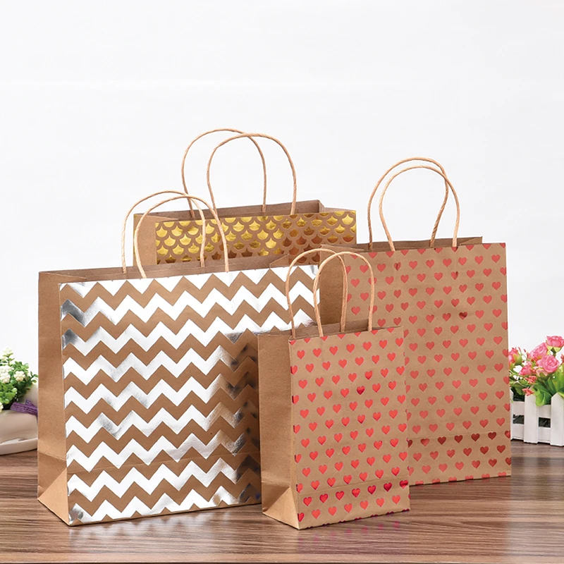 Wholesale Custom Logo Printed Kraft Paper Bags With Handles Buy Kraft Paper Bags With Handles 