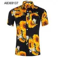 

Latest Design Hawaiian Shirts Custom Mens Printed Flower Pattern Casual Shirts AB369137