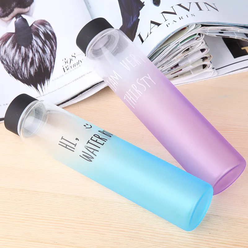 Colorful Frosted Glass Bottle Water Bottle Portable - Buy ...