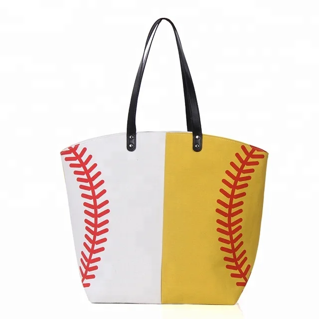 

Hot Sell Monogrammed Baseball Sport Tote Bag, As pic show
