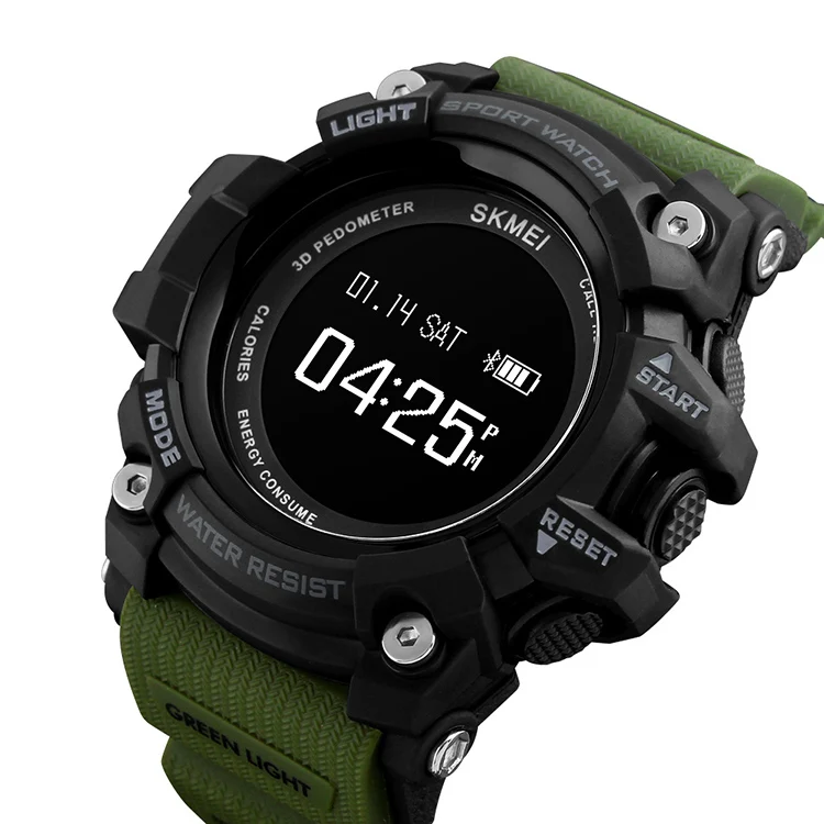 

SKMEI smart digital watch 1188 with heart rate mov't wholesale watches for men, Black;blue;red;army green;khaki