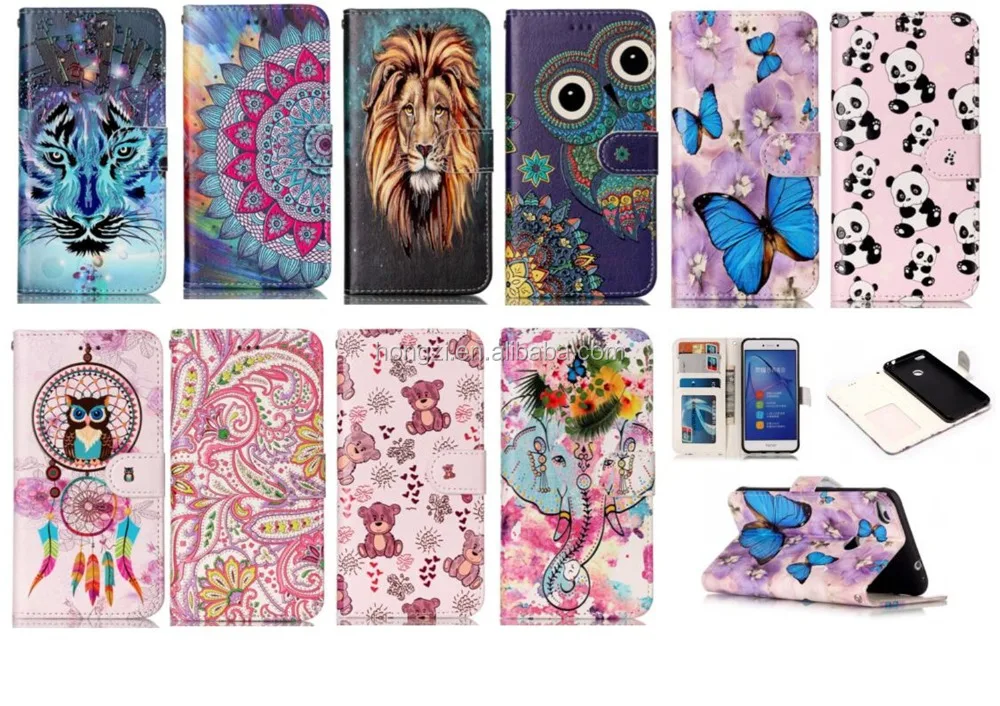 

For huawei P8 lite 2017 Pu Color Printing leather case Pu Back case covers