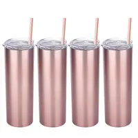 

Wholesale Double Wall Vacuum Insulated Wedding Stainless Steel 20Oz Skinny Tumbler With Straw