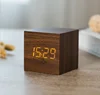 modern digital kids table alarm clock and decorative wooden square led wake up retro digital flip desk square alarm clock