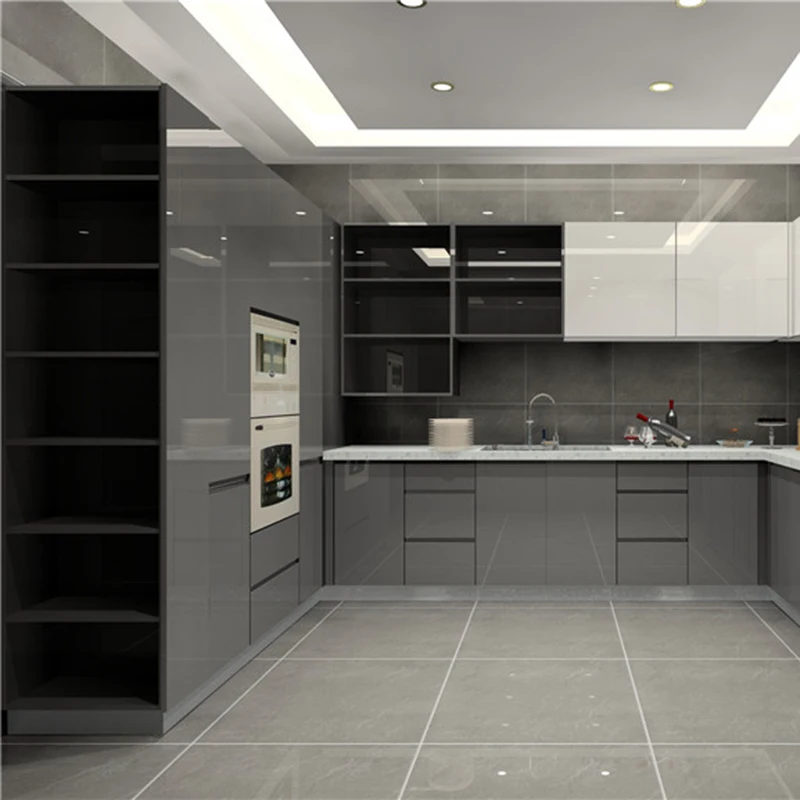 gloss kitchen grey cabinet base finish larger