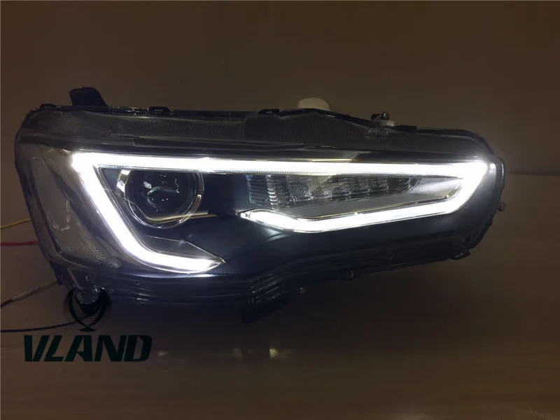VLAND factory accessories for Car Headlight for LANCER LED Head light for 2008-2018 with moving turn signal+LED DRL