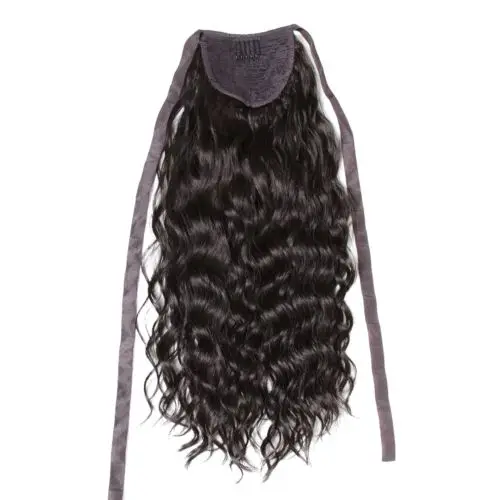 

Long Human Hair Ponytails Sexy curly Hair Extension Ribbob wraps Drawstring Hairpiece Real Hair Pony Tail Tress Hairpieces
