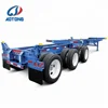 2018 AOTONG 3 axles 20ft 40ft gooseneck skeleton dual combo semi trailer/40feet shipping container chassis for sale