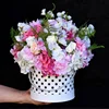 customized colorful round flower gift box cardboard boxes for flowers with handle