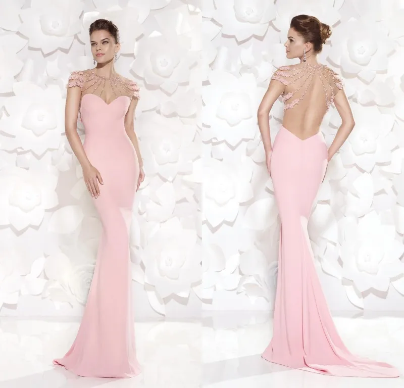 baby pink backless dress