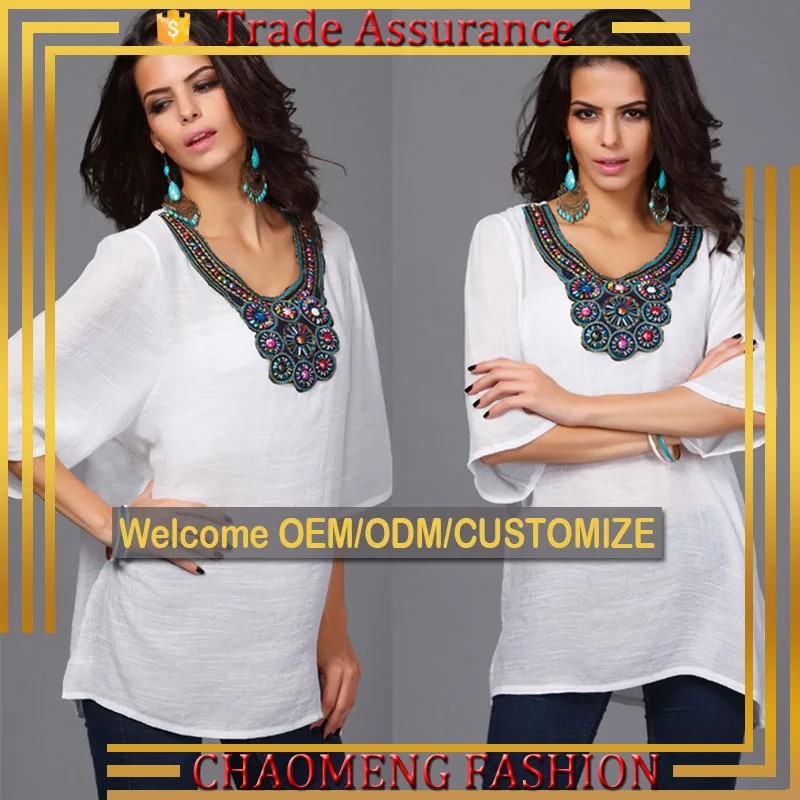 

6017# New Fashion V-Neck Beading long Linen Shirts Loose Tops And Women Blouse L-XXXL Plus Size Women Clothing, White/red/pe ach/navy blue/light green/light blue/skyblue