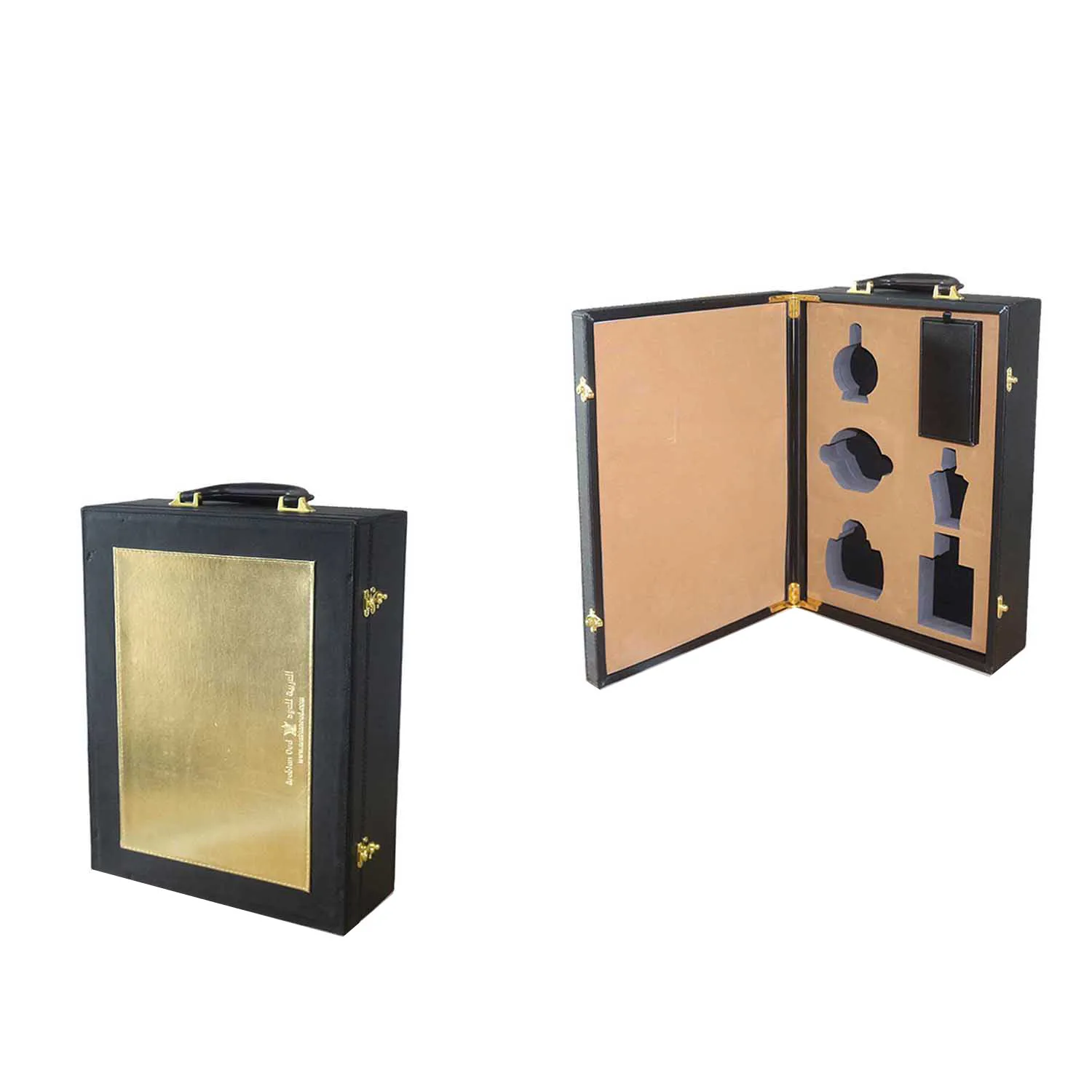 Custom made delicate wooden perfume box suitcase with lock and handle