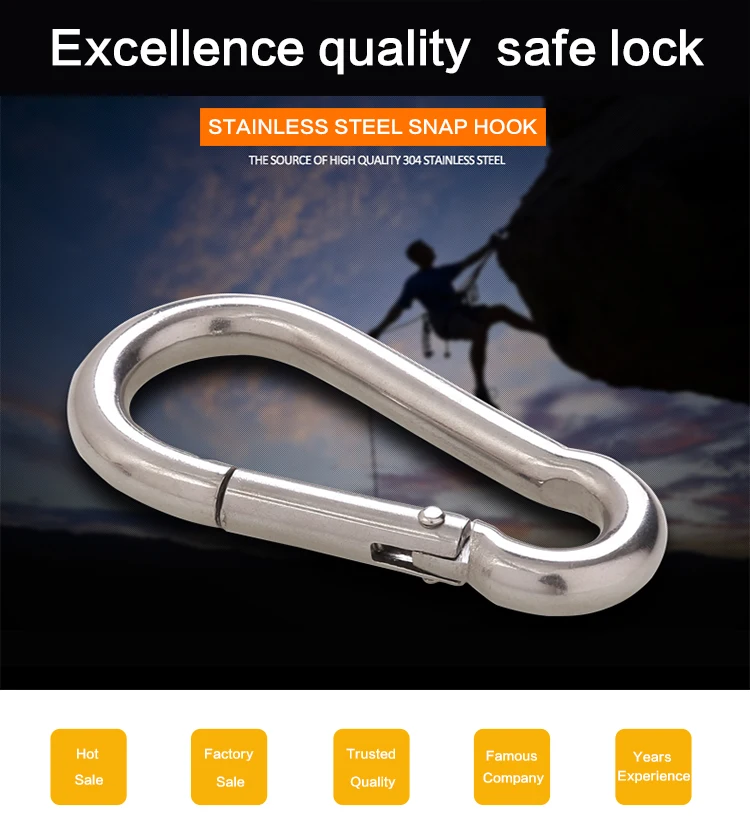 M5 Hardware Spring Snap Hook Carabiner 50mm Safety Spring Snap Hook