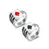 Jewelry factory gothic skull hand claw poker playing card rings lucky heart poker rings for men women
