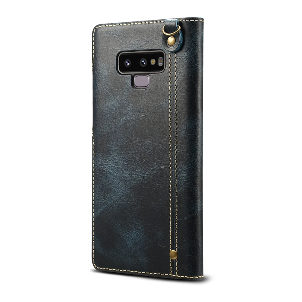 

Real Leather Mobile Case for Samsung Note 9 Wallet Case Brown, Black;brown;blue;red