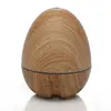 Wood Grain Egg Shape Ultrasonic Air Mist Fragrance Essential Oil Aroma Diffuser with Colorful Night Light