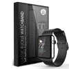 38/42mm Soft handmade leather watch strap black genuine leather band for apple watch series