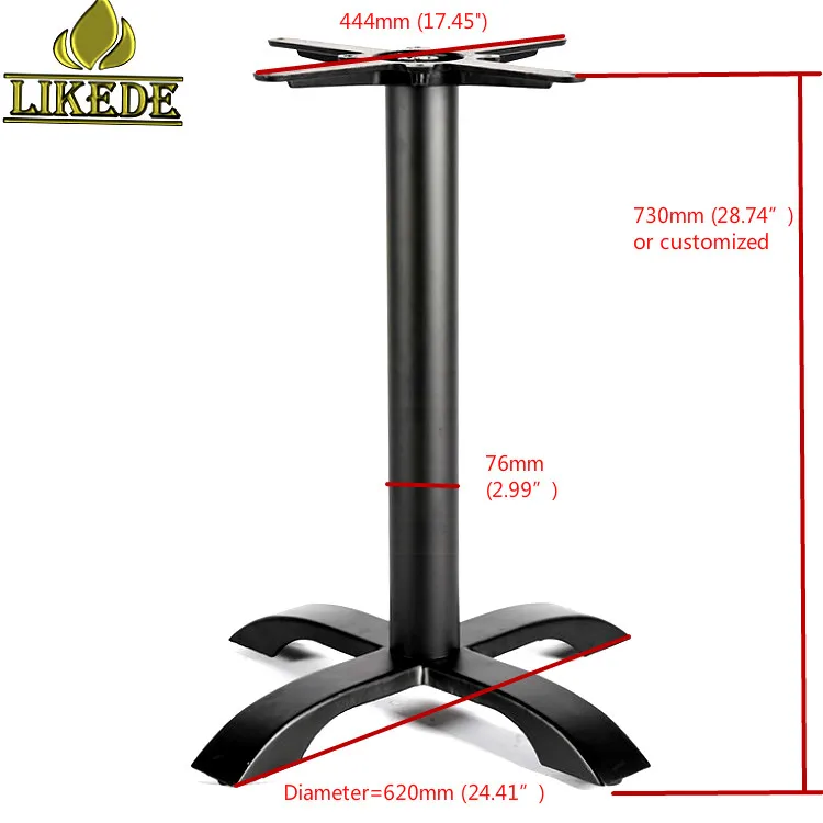 High Quality Cast Iron Cross Table Base Metal Decorative Metal Table Legs Dining Table Cross Leg