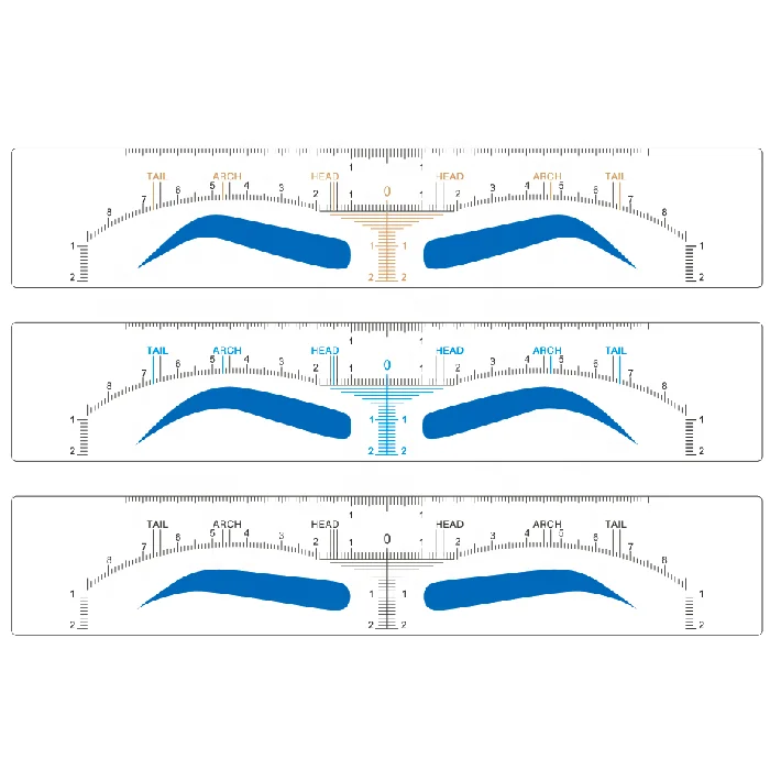 

New Sticky Plastic Disposable Transparent Clear Microblading Eyebrow Stencil Stickers Eyebrow Shape Template PMU Supplies, Black / blue /yellow